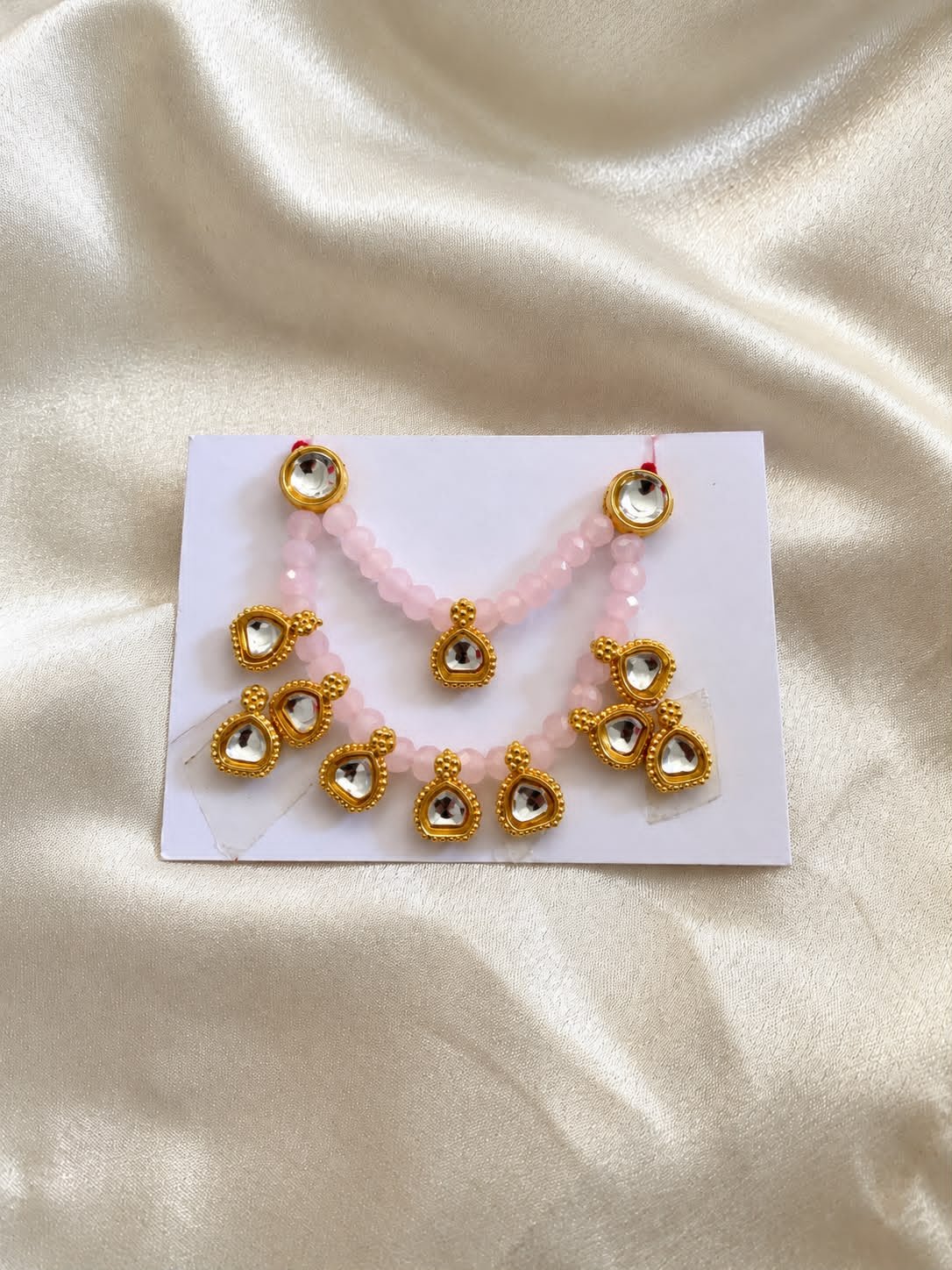 Pink Pearl Kundan jewellery set