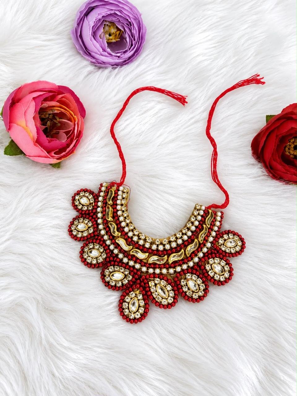 Red Kundan Work Choker