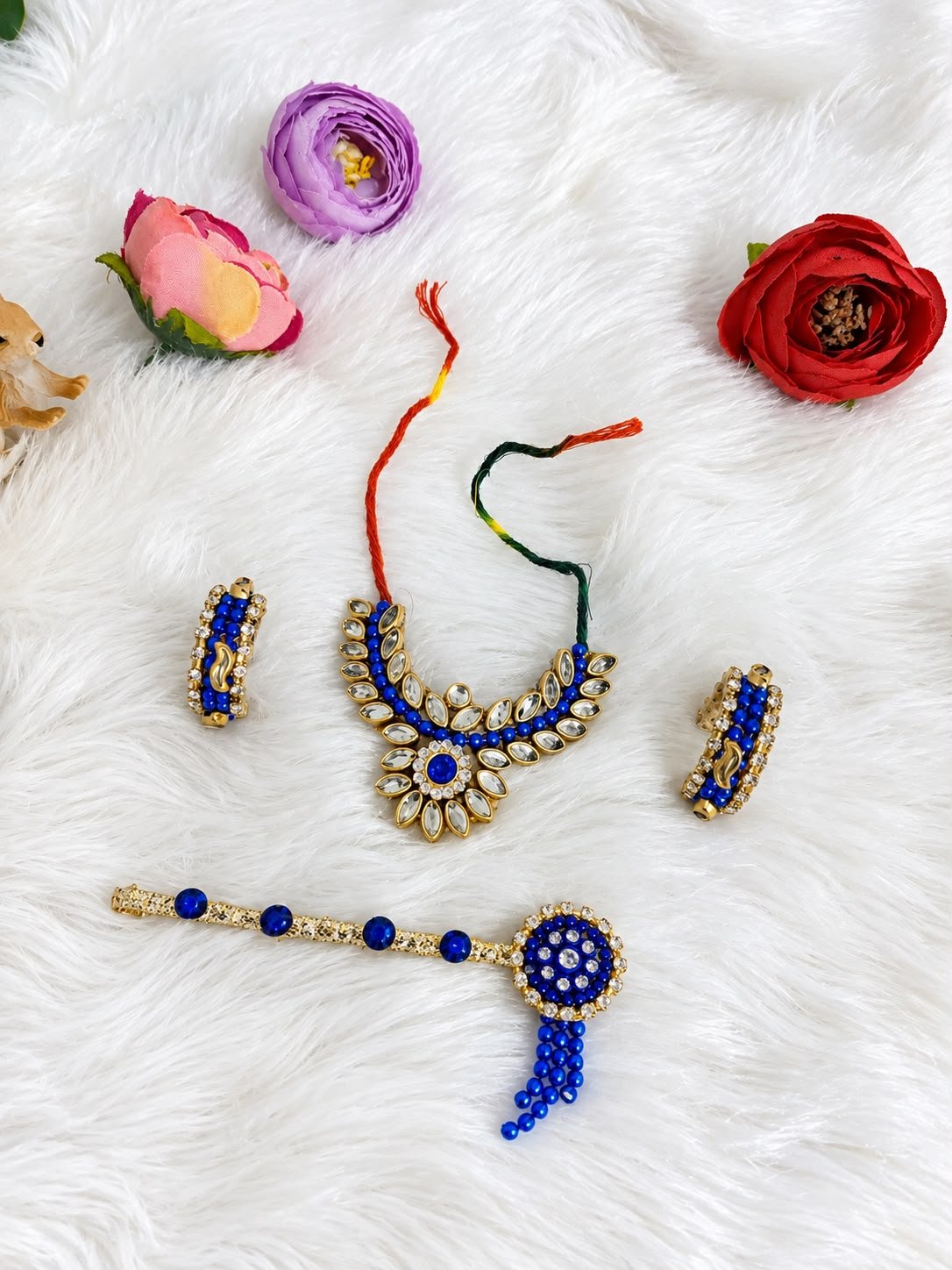 Blue Kundan Jewellery set
